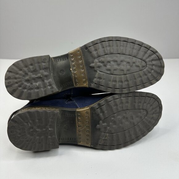 Biza Women's Tahoe Blue Suede Round Toe Ankle Tie Zip Heeled Boots EU 38 - Picture 9 of 17